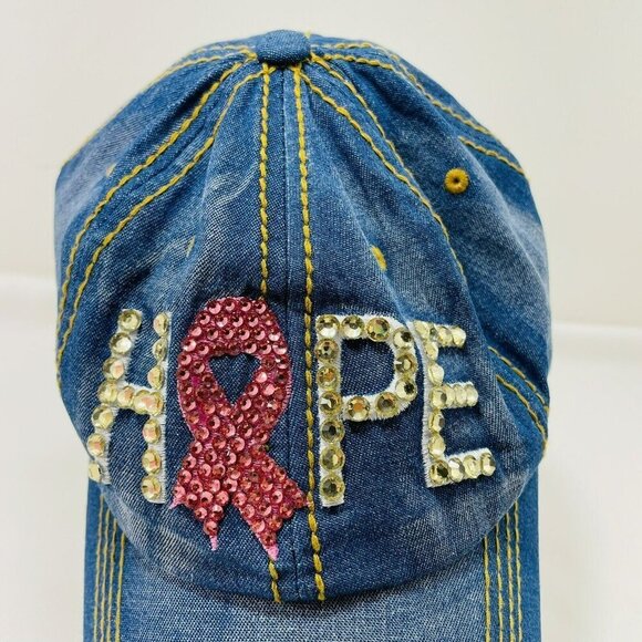 Hat Republic Hope Breast Cancer Baseball Cap Trucker Embroidery Pink Ribbon Stud - Picture 10 of 12
